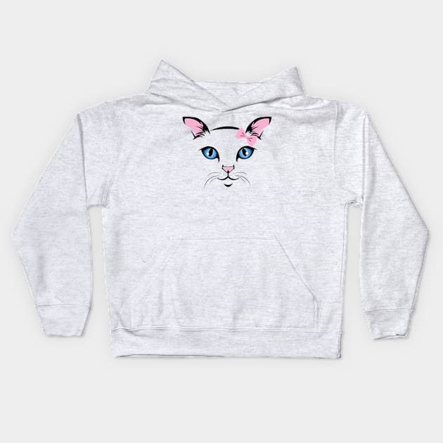 Beautiful Kitty Eyes Kids Hoodie by CryptoTextile